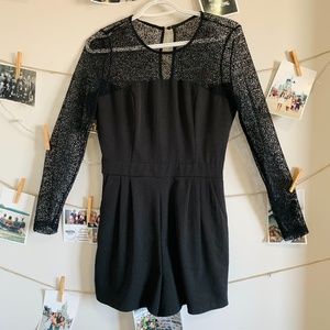 Garage Formal Black Long Sleeve Romper